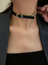 Original Cool Chain Leather Necklace&Bracelet by migunica