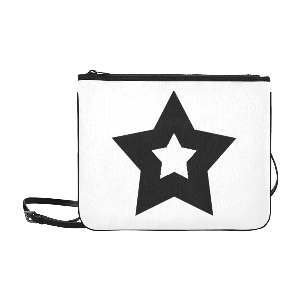 Bulky Star Pink and White Slim Clutch Bag by Stardust