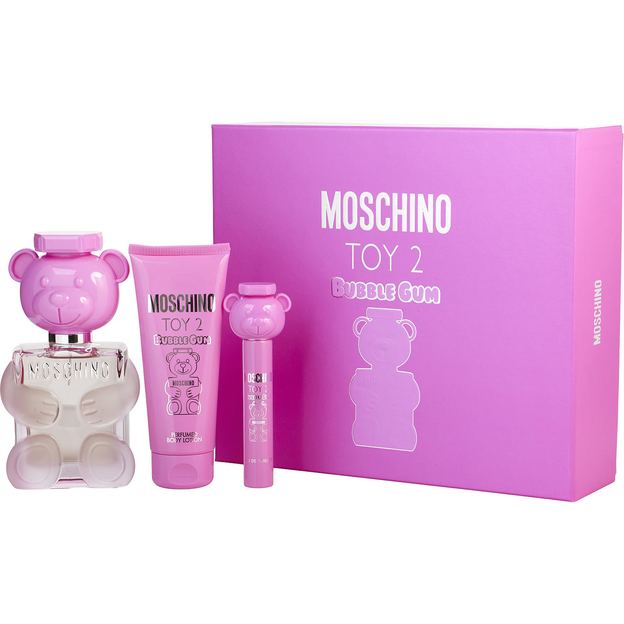 MOSCHINO TOY 2 BUBBLE GUM by Moschino - EDT SPRAY 3.4 OZ & BODY LOTION 3.4 OZ & EDT SPRAY 0.33 OZ MINI - Unisex