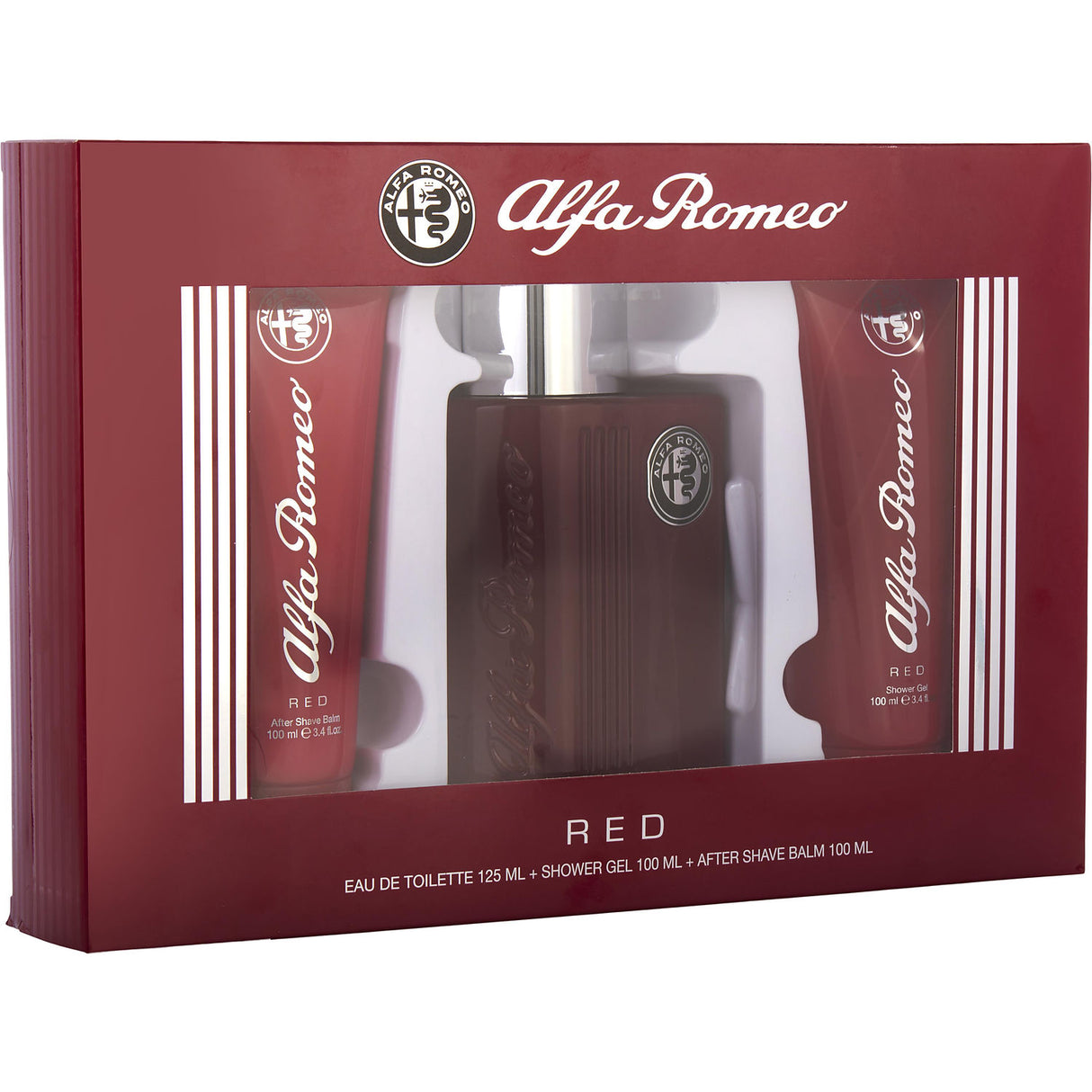 ALFA ROMEO RED by Alfa Romeo - EDT SPRAY 4.2 OZ & AFTERSHAVE BALM 3.4 OZ & SHOWER GEL 3.4 OZ - Men