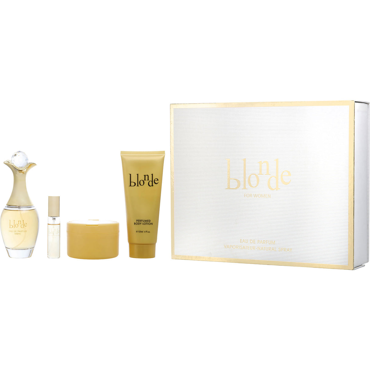 BLONDE by Cybele Leroy - EAU DE PARFUM 3.4 OZ SPRAY & POWDER 1.75 OZ & BODY LOTION 4 OZ & EAU DE PARFUM SPRAY MINI 0.50 OZ - Women