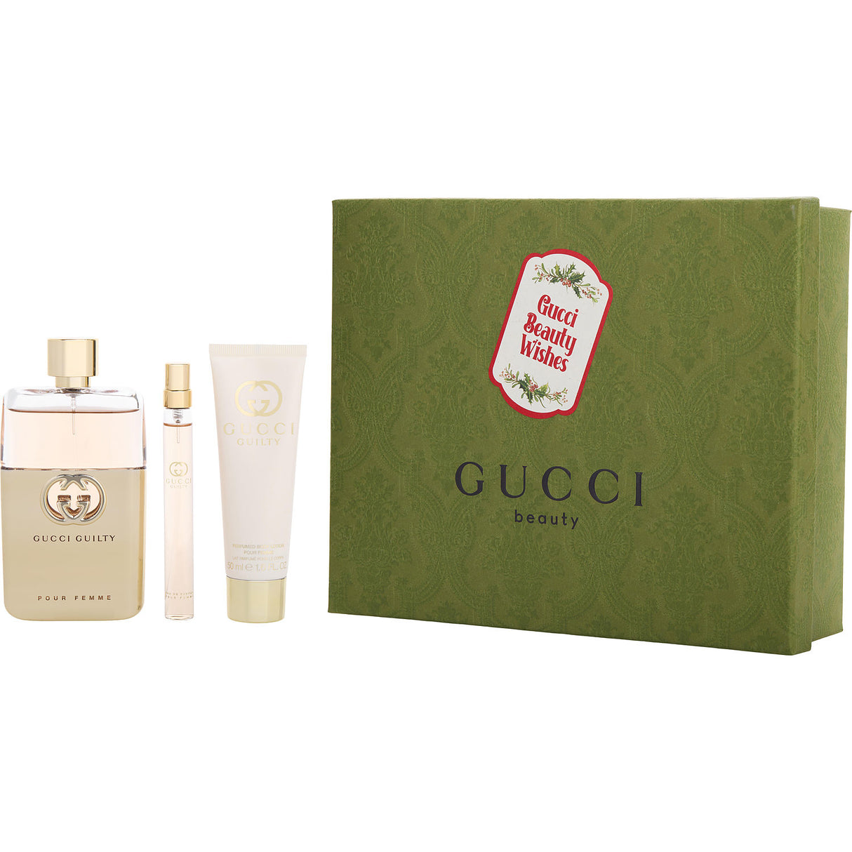 GUCCI GUILTY POUR FEMME by Gucci - EAU DE PARFUM SPRAY 3 OZ & BODY LOTION 1.6 OZ & EAU DE PARFUM SPRAY 0.33 OZ MINI - Women