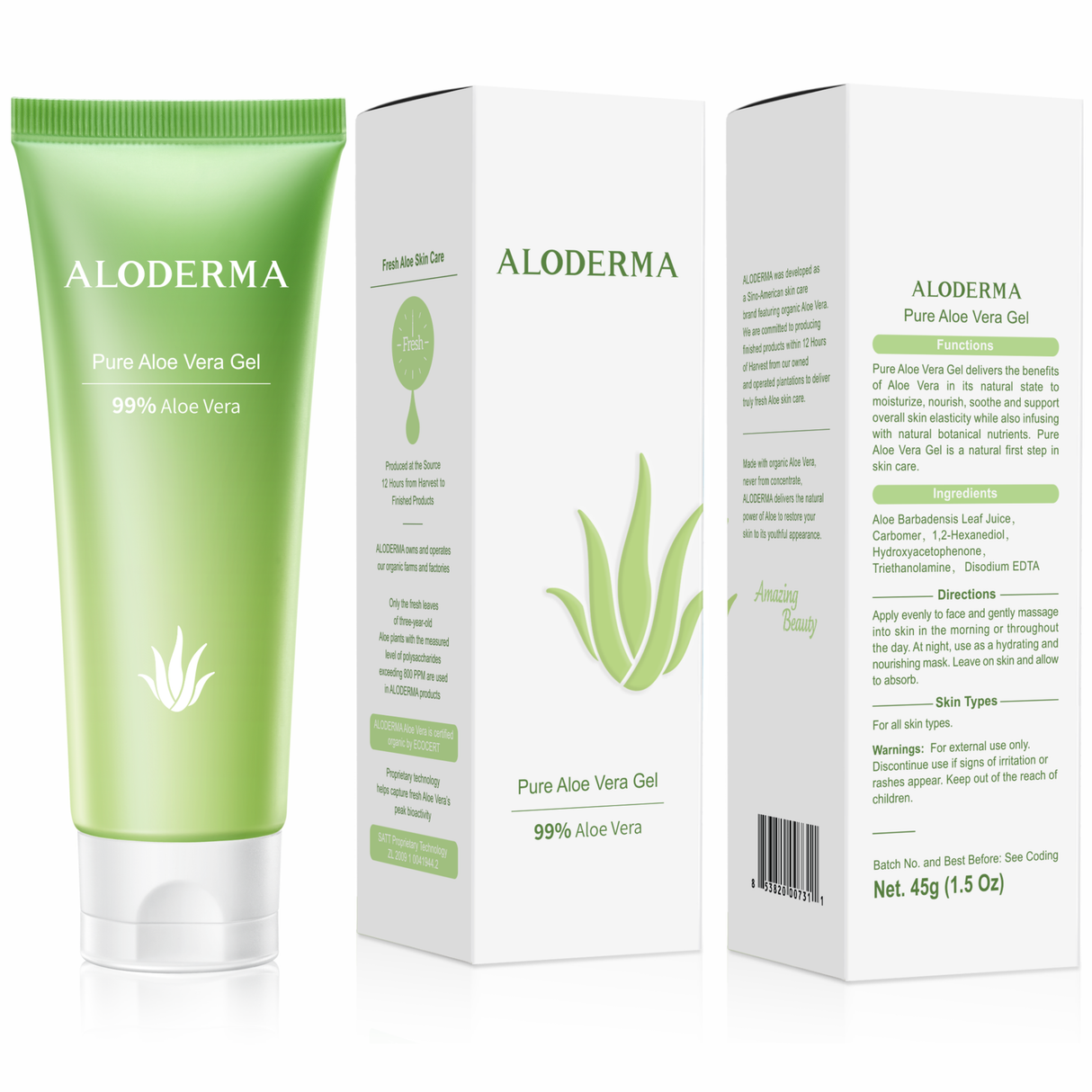 ALODERMA Pure Aloe Vera Gel - 45g by AloeCure