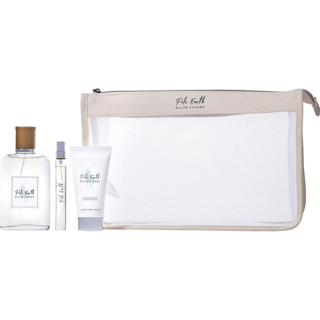 POLO EARTH by Ralph Lauren - EDT SPRAY 3.4 OZ & BODY LOTION 1.7 OZ & EDT SPRAY 0.33 OZ MINI & BAG - Unisex