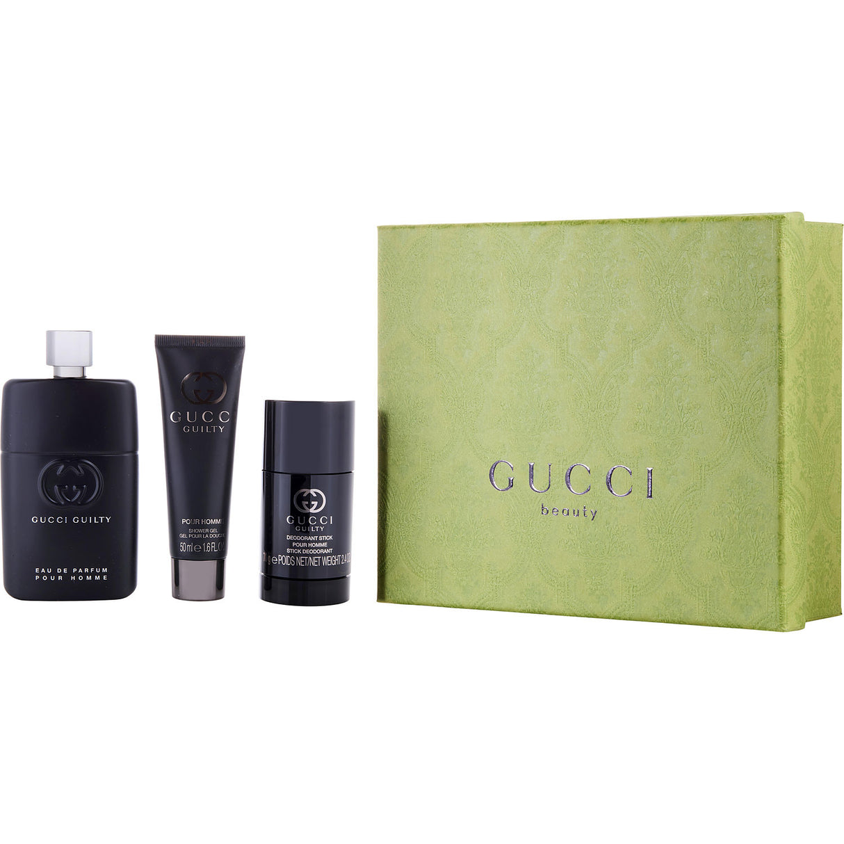 GUCCI GUILTY POUR HOMME by Gucci - EAU DE PARFUM SPRAY 3 OZ & DEODORANT STICK 2.5 OZ & SHOWER GEL 1.6 OZ - Men