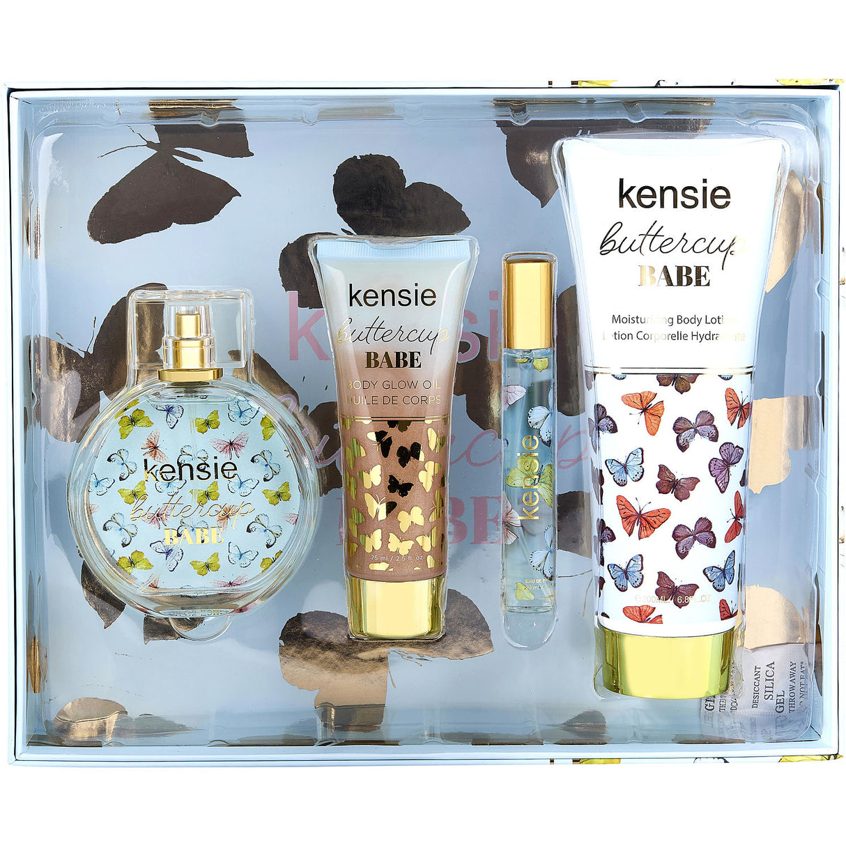 KENSIE BUTTERCUP BABE by Kensie - EAU DE PARFUM SPRAY 3.4 OZ & BODY LOTION 6.8 OZ & BODY GLOW OIL 2.5 OZ & EAU DE PARFUM SPRAY 0.33 OZ MINI - Women