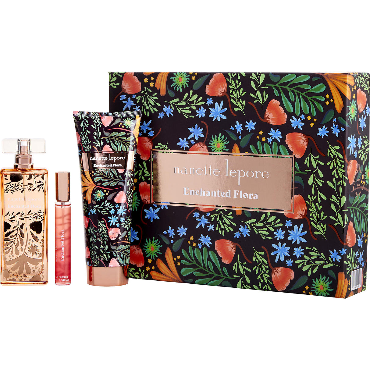 NANETTE LEPORE ENCHANTED FLORA by Nanette Lepore - EAU DE PARFUM SPRAY 3.4 OZ & BODY LOTION 6.8 OZ & EAU DE PARFUM 0.34 OZ MINI - Women