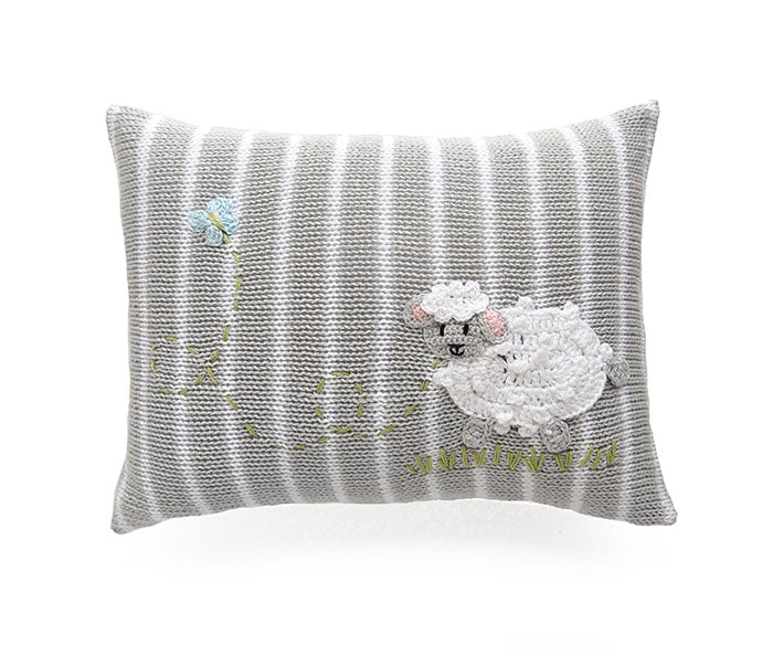 Lamb Mini Pillow, Grey/White by Melange Collection