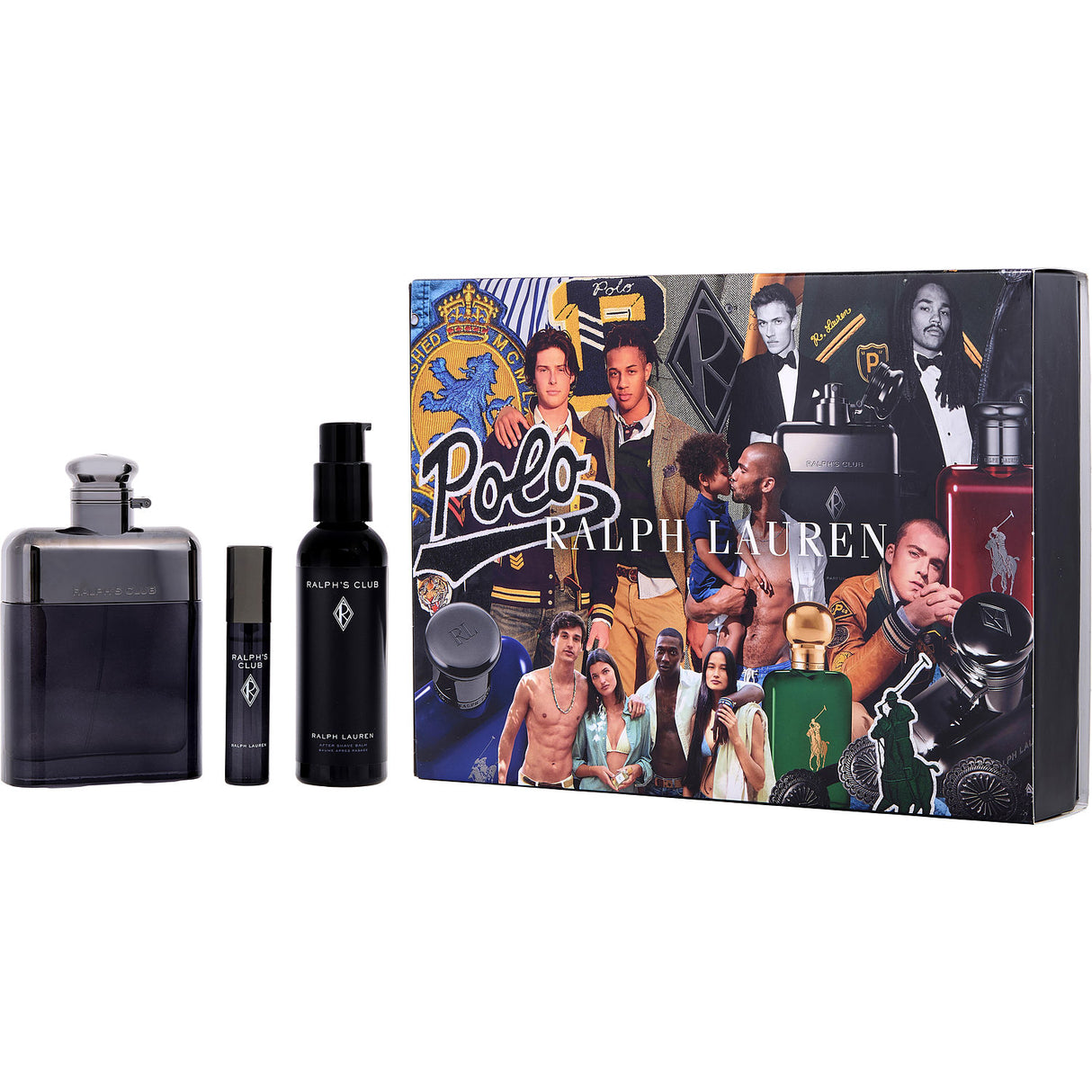 RALPH'S CLUB by Ralph Lauren - EAU DE PARFUM SPRAY 3.4 OZ & AFTERSHAVE BALM 2.5 OZ & EAU DE PARFUM SPRAY 0.34 OZ MINI - Men