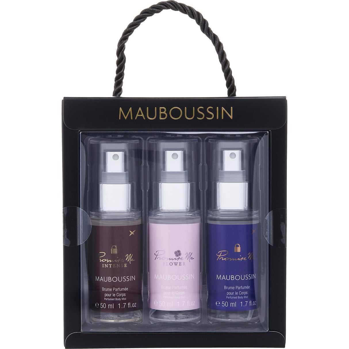 MAUBOUSSIN VARIETY by Mauboussin - PROMISE ME & PROMISE ME FLOWER & PROMISE ME INTENSE AND ALL ARE PERFUMED BODY MIST 1.7 OZ - Women