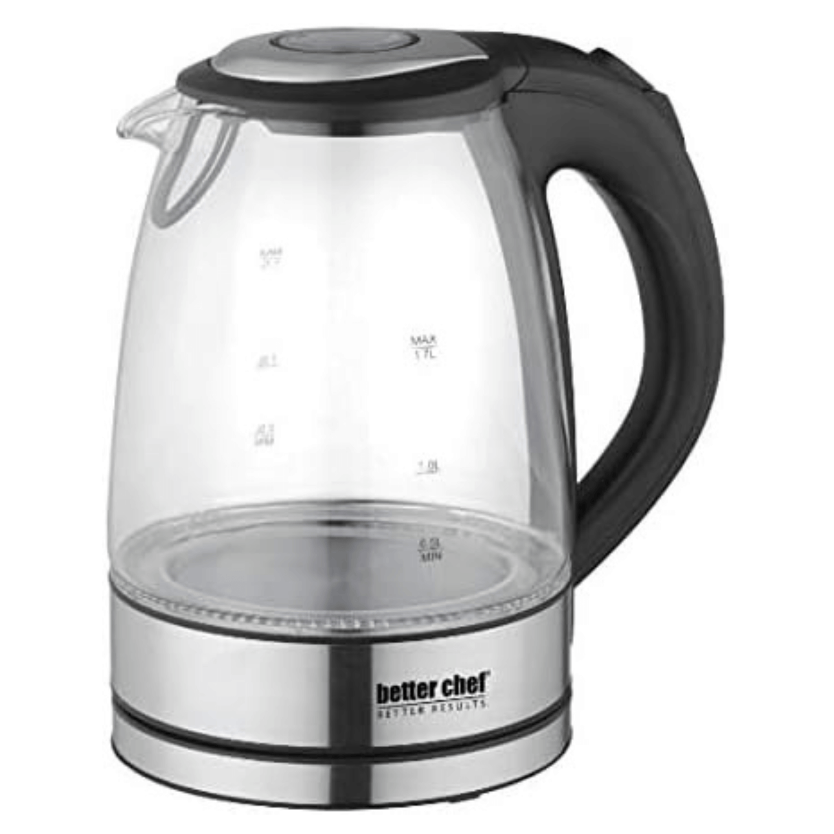 Better Chef 1500W 7-Cup Cordless Electric Borosilicate Glass Kettle with 360 Degree Swivel Base by Jupiter Gear Home