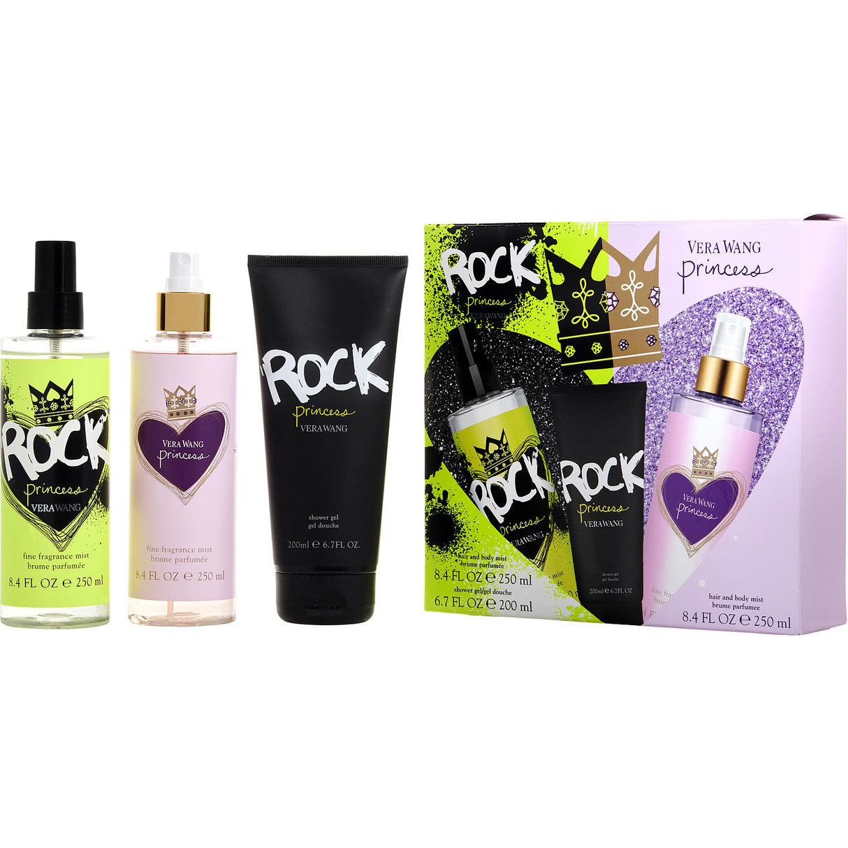 VERA WANG VARIETY by Vera Wang - ROCK PRINCESS FRAGRANCE MIST 8.4 OZ & SHOWER GEL 6.7 OZ & PRINCESS FRAGRANCE MIST 8.4 OZ - Women