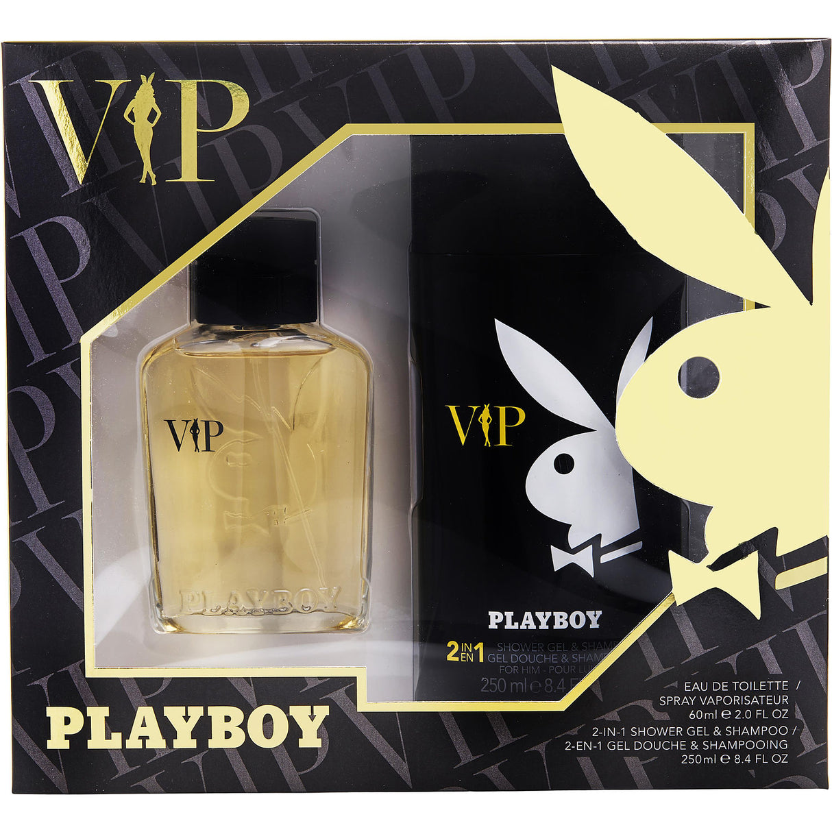 PLAYBOY VIP by Playboy - EDT SPRAY 2 OZ & SHOWER GEL & SHAMPOO 8.4 OZ - Men