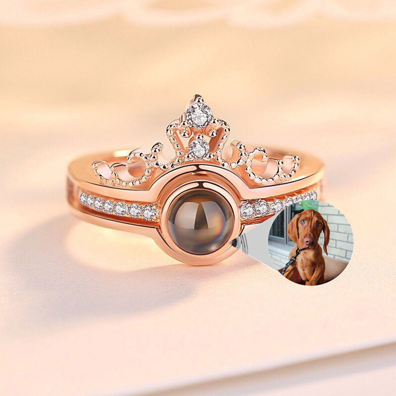 Custom Pet Photo Tiara Crown Ring by PetWithMe