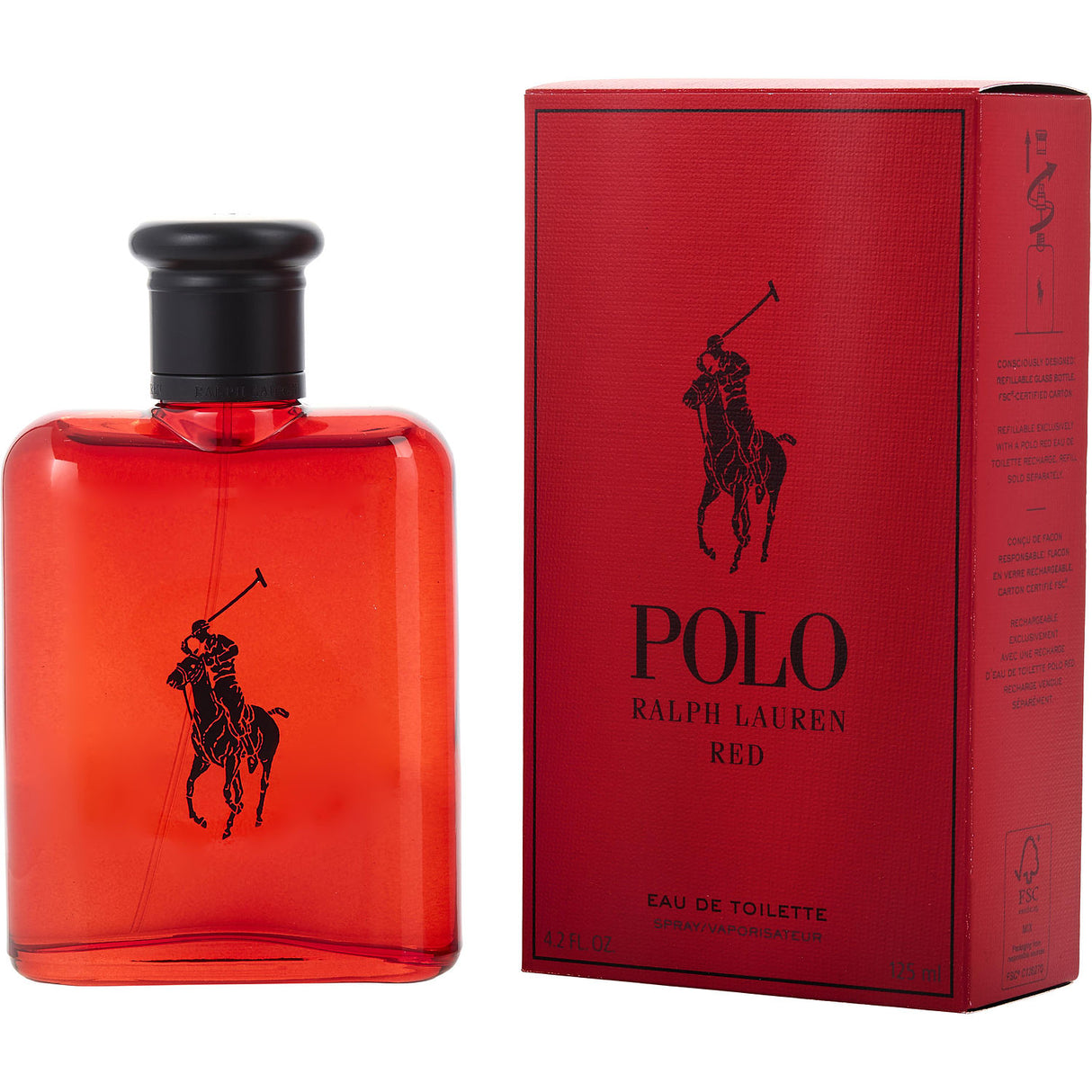 POLO RED by Ralph Lauren - EDT SPRAY REFILLABLE 4.2 OZ - Men