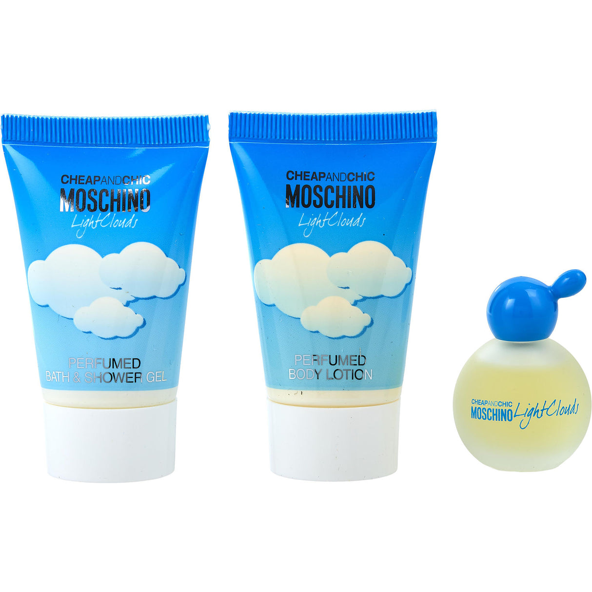 CHEAP & CHIC LIGHT CLOUDS by Moschino - EDT MINI 0.16 OZ & BODY LOTION 0.8 OZ & BATH AND SHOWER GEL 0.8 OZ - Women