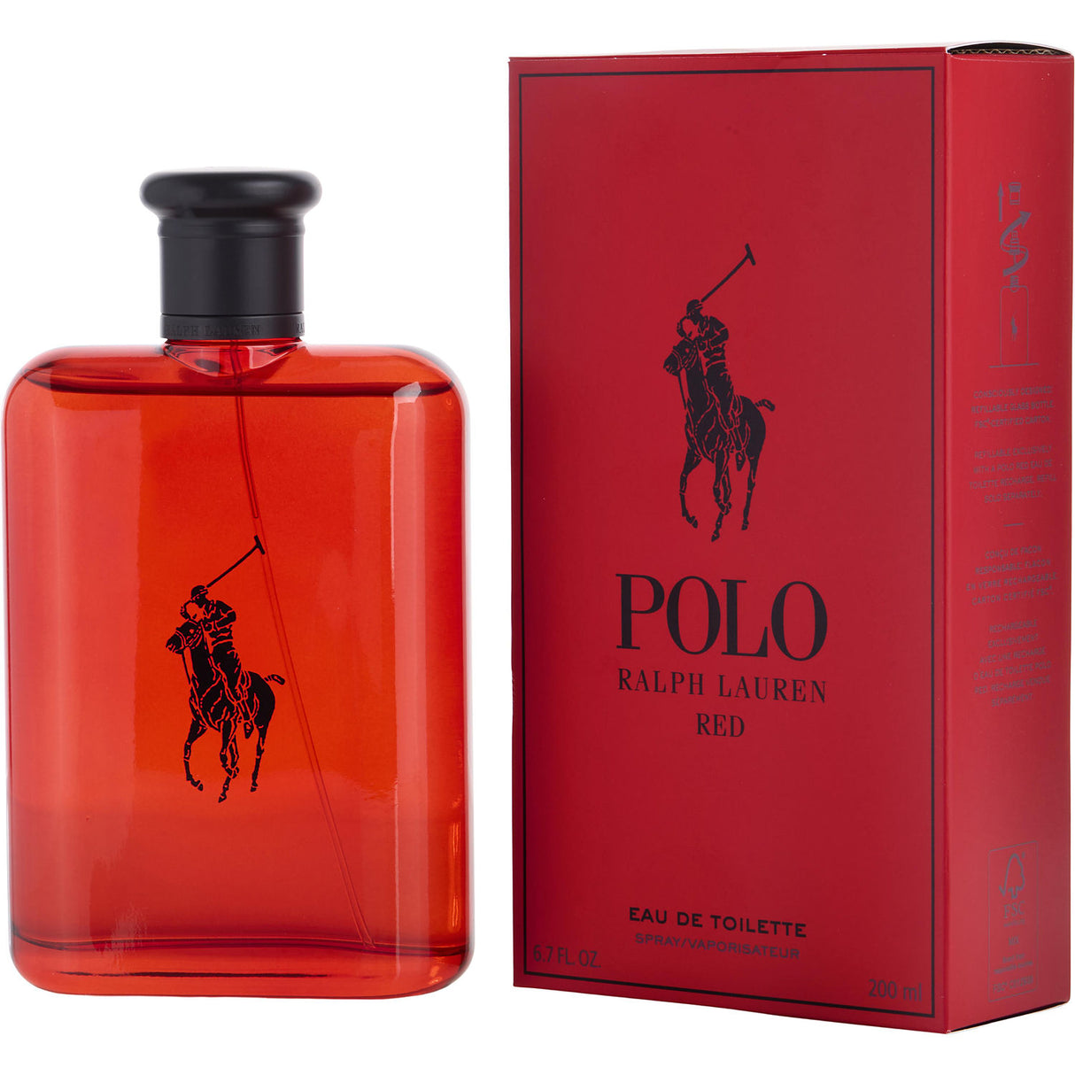 POLO RED by Ralph Lauren - EDT SPRAY REFILLABLE 6.7 OZ - Men