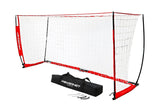 PowerNet Soccer Goal 14x7 Portable  Instant Collapsible Bow Style Net + Wheeled Carry Bag by Jupiter Gear