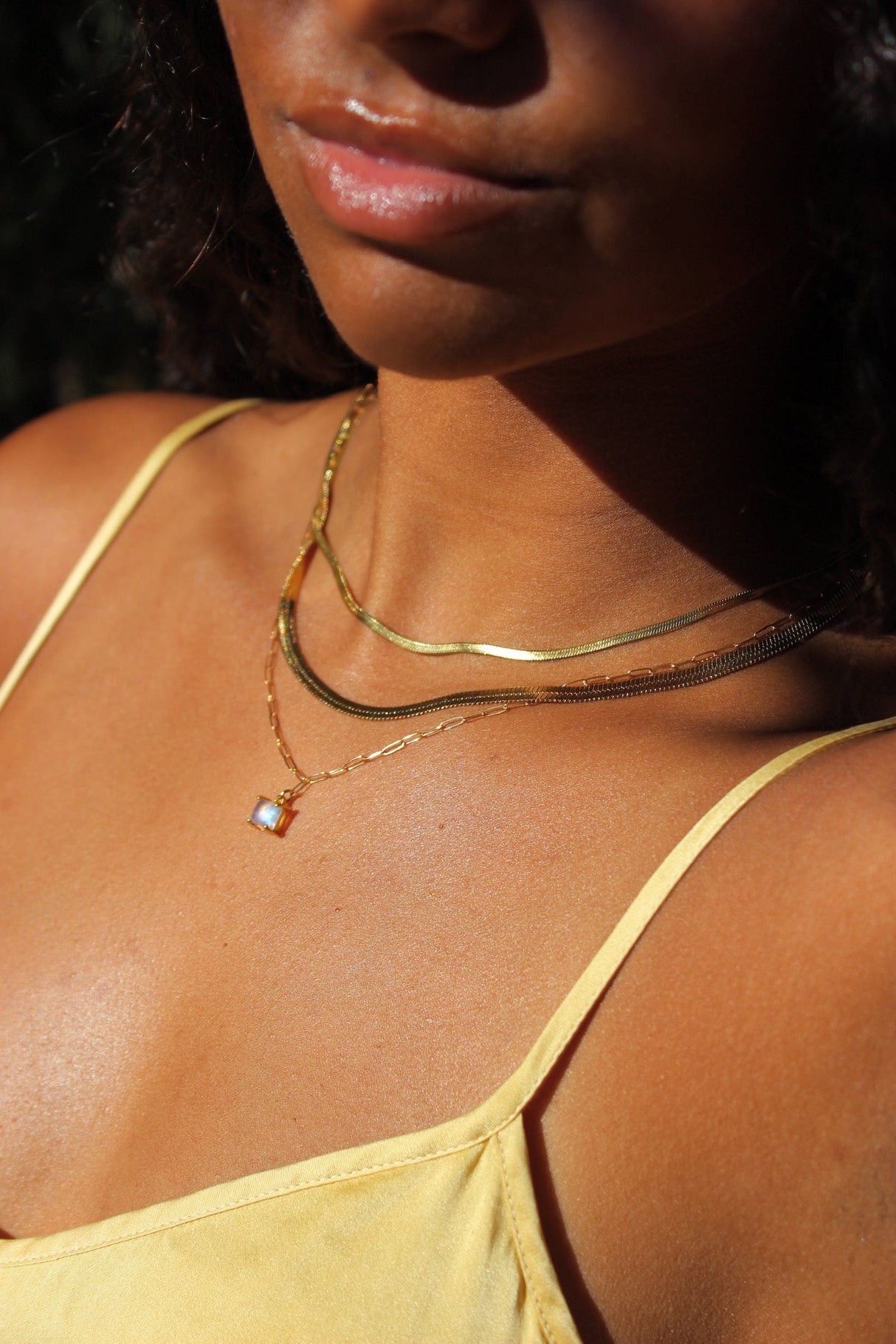 Moonstone Link Chain Necklace by Toasted Jewelry