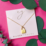 Scripted Notes Locket Initial Necklace by Ellisonyoung.com