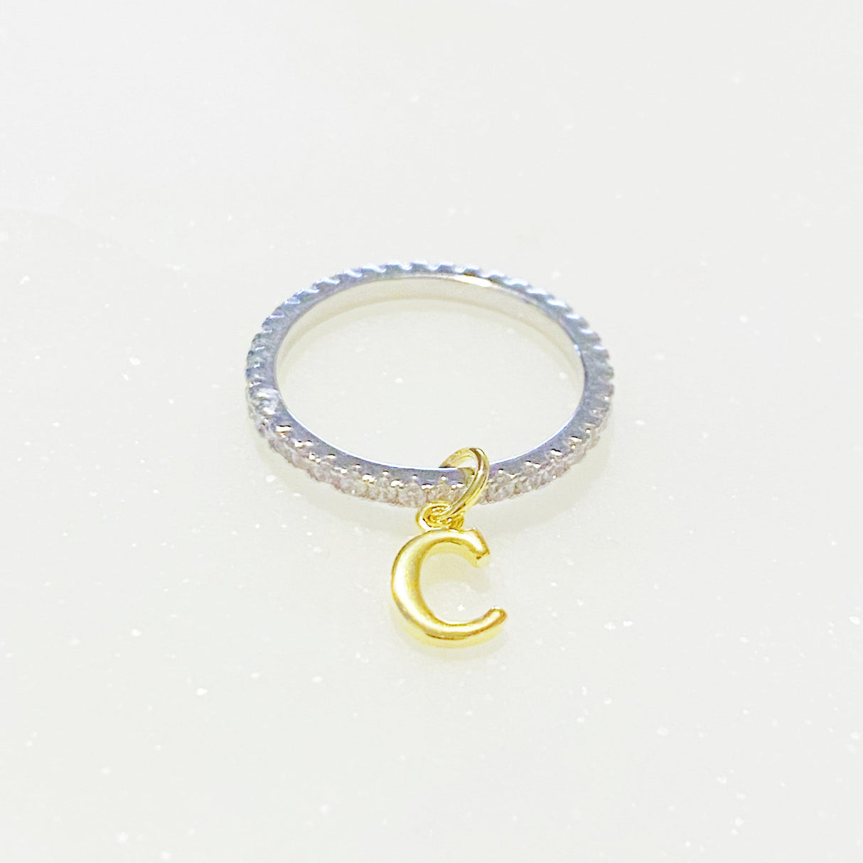 Dangle Initial Ring by Ellisonyoung.com