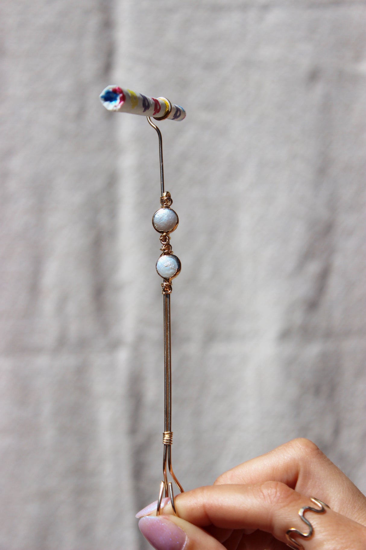 Eloise Baroque Pearl Joint Holder by Toasted Jewelry