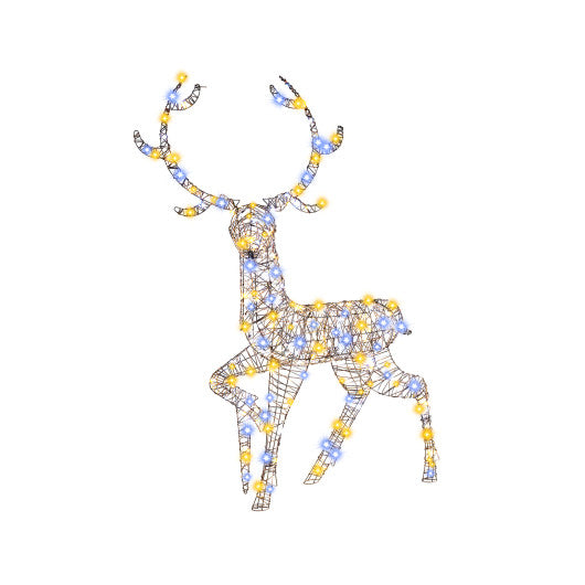 4.6 Feet Pre-Lit Christmas Reindeer with 170 Cold and Warm LED Lights