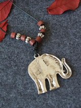 Sliver Elephant Pendant Necklace by migunica