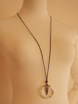 Leaf Double Circle Fresh Necklace by migunica