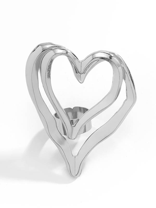 Heart Shape Solid Color Rings Accessories by migunica