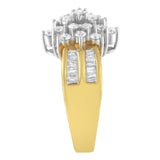 10K Yellow Gold 1.0 Cttw Marquise Composite Diamond Cluster Cocktail Ring (H-I Color, SI2-I1 Clarity) by Haus of Brilliance