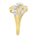 10K Yellow Gold Round and Baguette Diamond-Cut Ring (1/2 Cttw, I-J Color, I1-I2 Clarity) by Haus of Brilliance