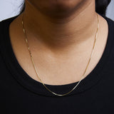 Unisex Solid 14K Gold 0.75mm Classic Box Chain Necklace by Haus of Brilliance