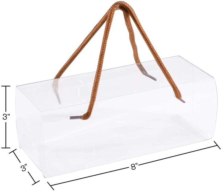 Clear Plastic Gift Box with Handles 16 Pack 8"X3"X3" by Hammont