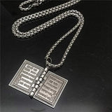 Holy Bible Book Pendant Necklace Openable Prayer Bible Verse Religious Christian Necklace _mkpt by Js House