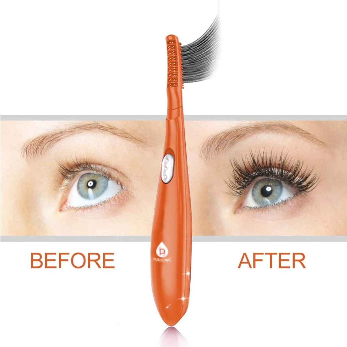 Heated Eyelash Curler With Comb, Provides Long Lasting Curl In Seconds by Pursonic