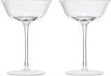 Vintage Crystal Coupe Glasses, Set of 2, Clear Radiance - Champagne, Martini, Cocktails - Hand Blown Classy Glass -Timeless Art Deco Design - Durable Sparkling Cocktail Barware, Home Bar (8 OZ) by The Wine Savant