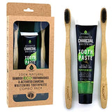 Natural Bamboo Toothbrushes & Charcoal Whitening Toothpaste Set by Pursonic