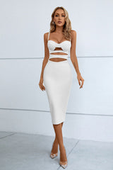 Cutout Spaghetti Strap Bodycon Dress by Faz