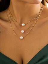 Simple Multilayer Pearl Necklaces Accessories by migunica