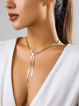 Hollow Solid Color Clavicle Chain Necklaces Accessories by migunica