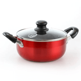 Better Chef 2-Quart Metallic Red Aluminum Dutch Oven with Glass Lid by Jupiter Gear Home