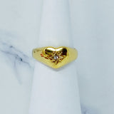 Sunburst Heart Signet Ring by Ellisonyoung.com