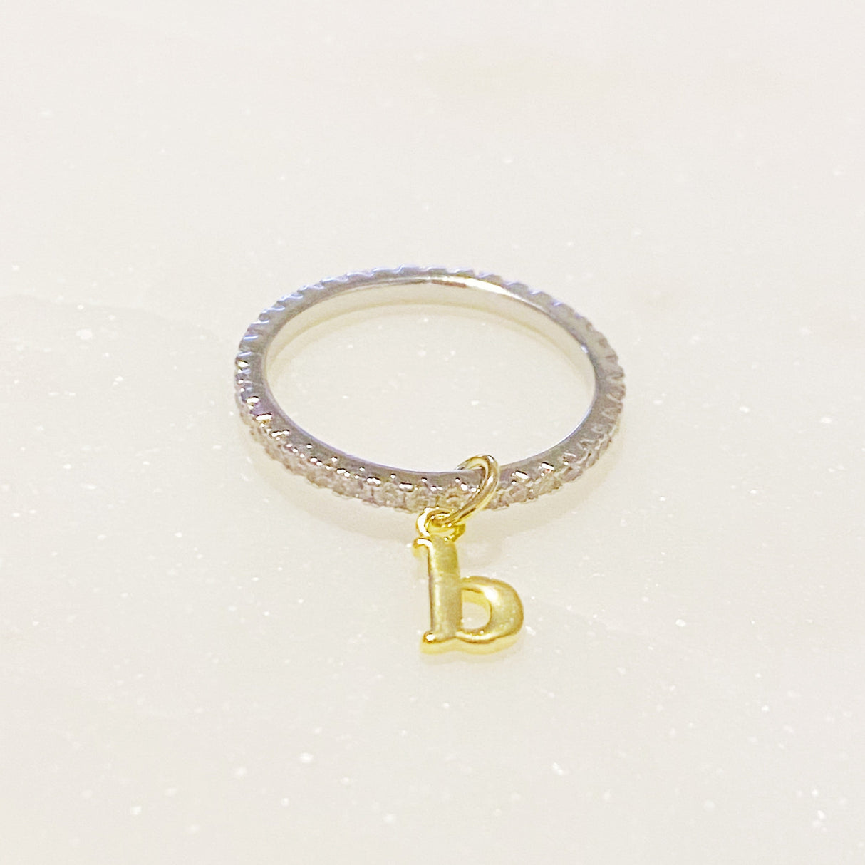 Dangle Initial Ring by Ellisonyoung.com