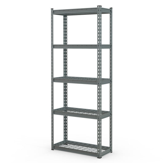 5-Tier Heavy Duty Wire Storage Racks with Anti-slip Foot Pad-Gray