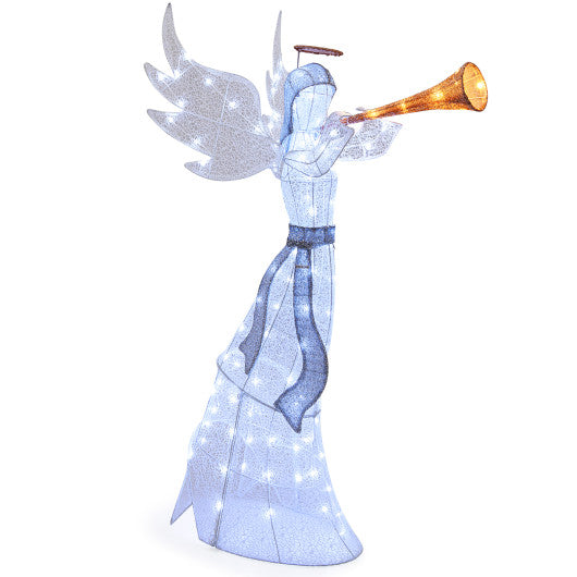 5 Feet Christmas Angel with 100 LED Lights and Ground Stakes