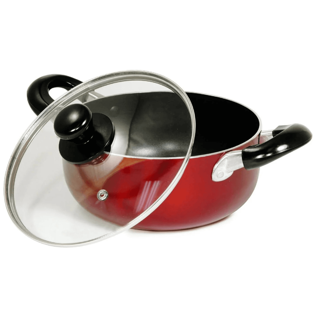 Better Chef 8-Quart Metallic Red Aluminum Dutch Oven with Glass Lid by Jupiter Gear Home