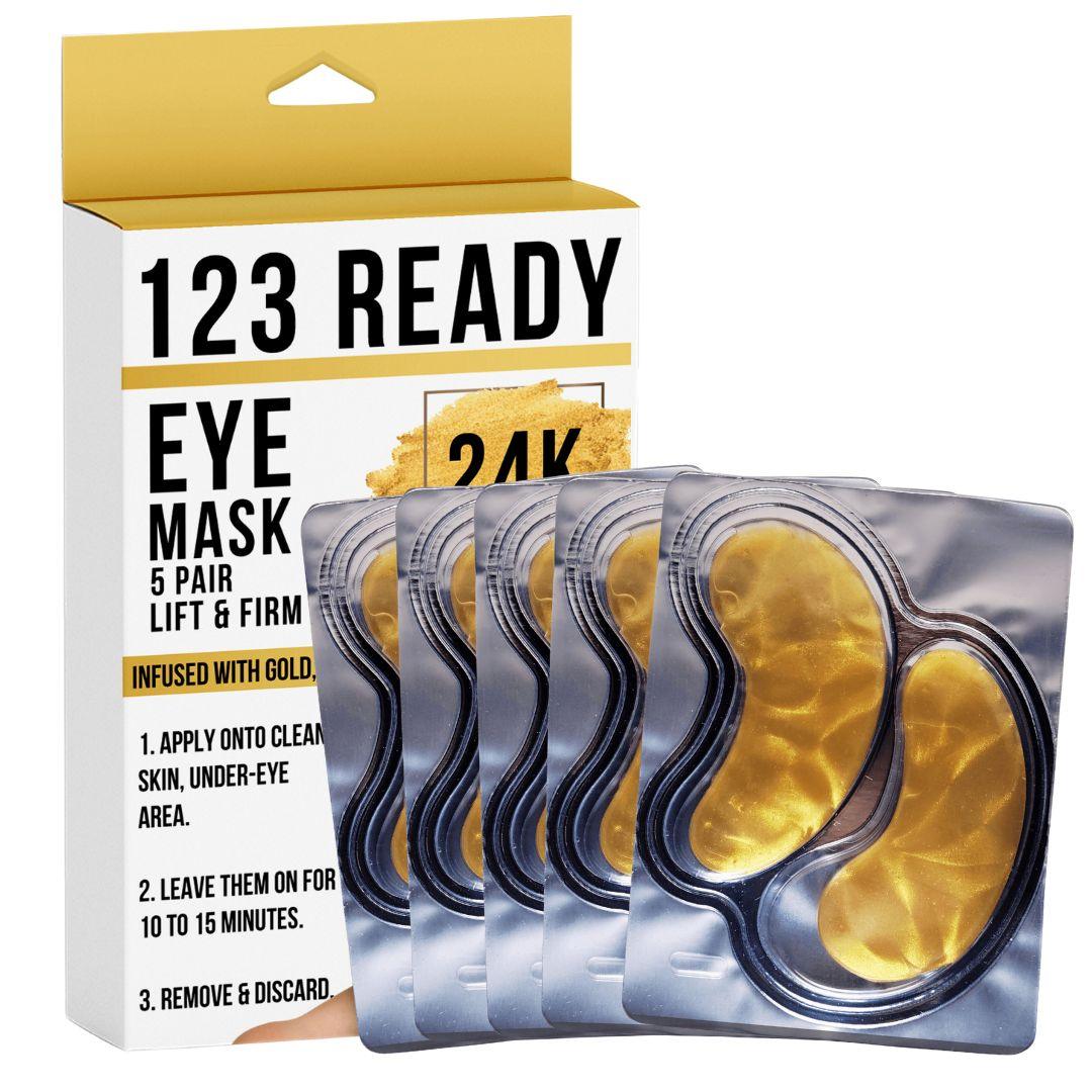 123 Ready 24K GOLD LIFT & FIRM GEL EYE PATCHES by ZAQ Skin & Body