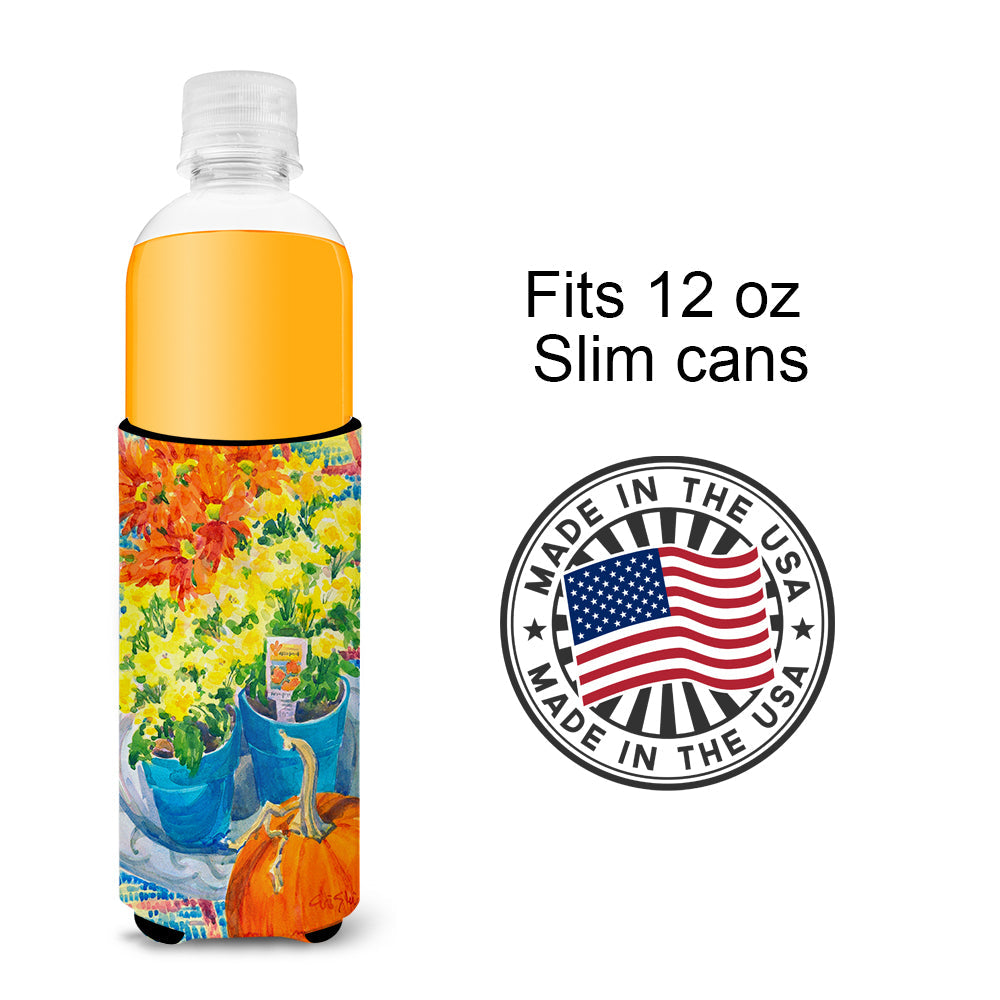 Flower - Mums Ultra Beverage Insulators for slim cans 6005MUK by Caroline's Treasures