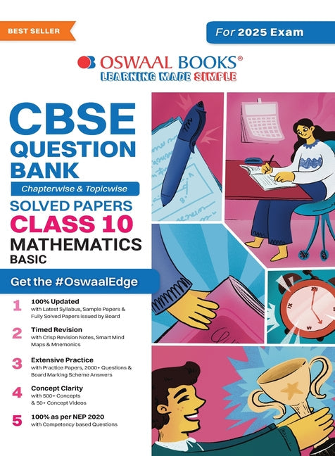 Oswaal CBSE Question Bank Class 10 Mathematics (Basic), Chapterwise and Topicwise Solved Papers For Board Exams 2025 - Paperback by Books by splitShops